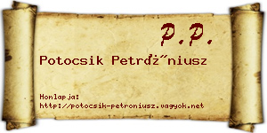 Potocsik Petróniusz névjegykártya